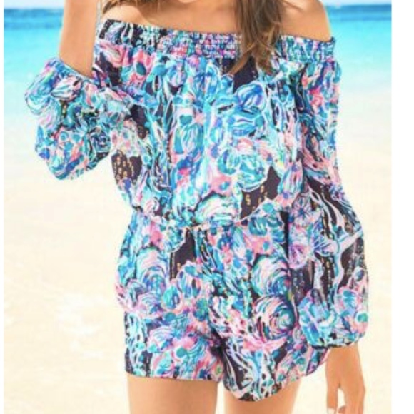 NWT Lilly Pulitzer Off Shoulder Myri Romper - Picture 4 of 5